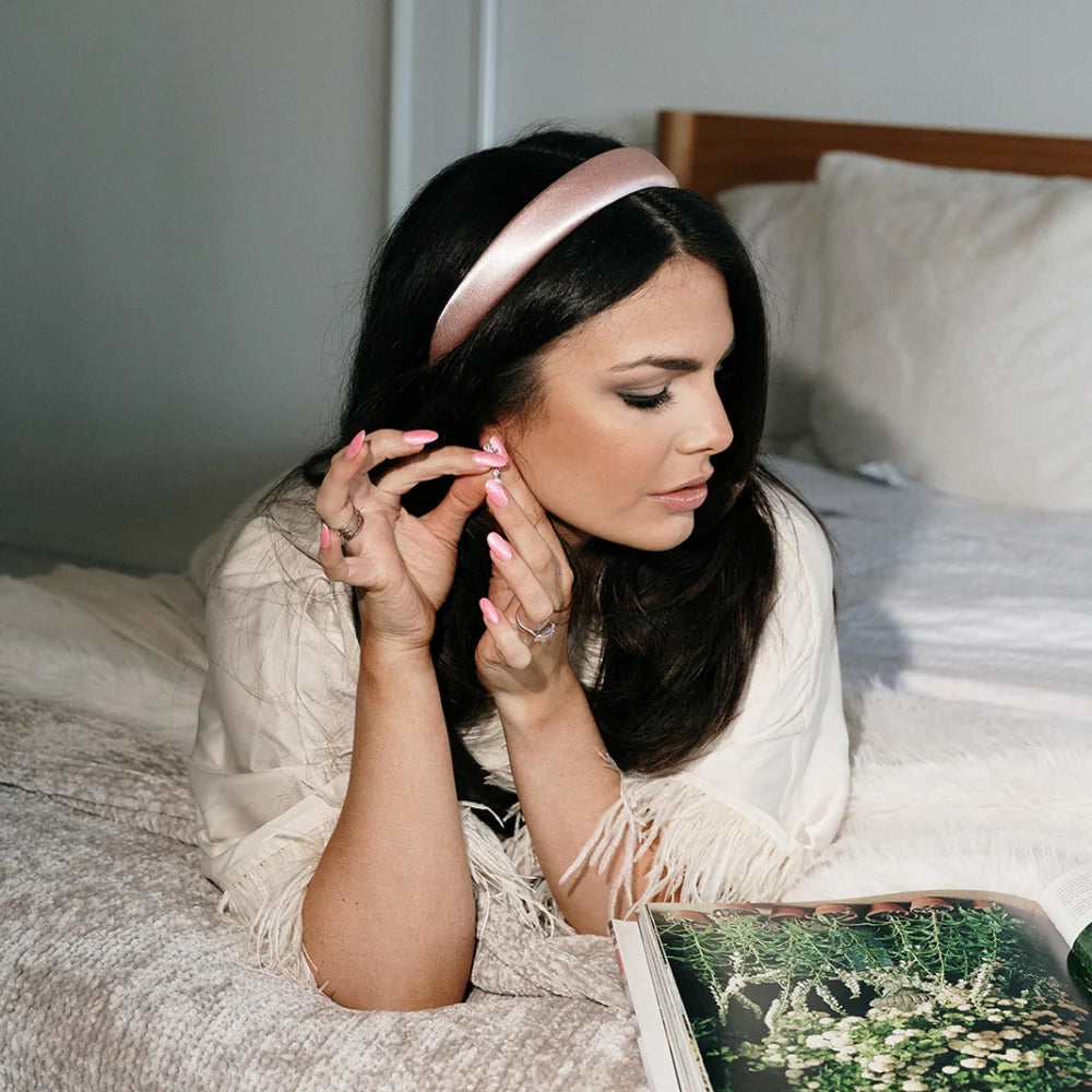 BLUSH SILK HEADBAND